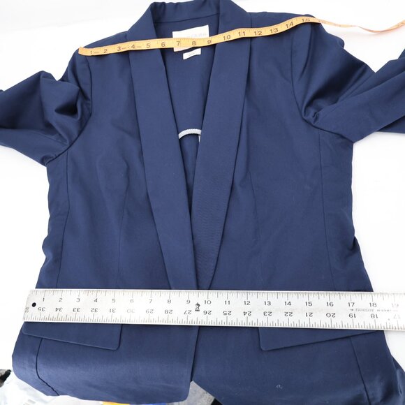 Wildfang blazer Women medium The Ace Tux Blazer navy blue one button shawl lapel - Picture 10 of 13